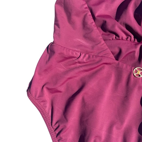 Vix Paula Hermanny one piece swimsuit ventana halter tie maroon red small NWT - Picture 5 of 10